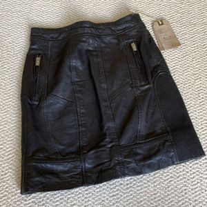 Black leather skirt